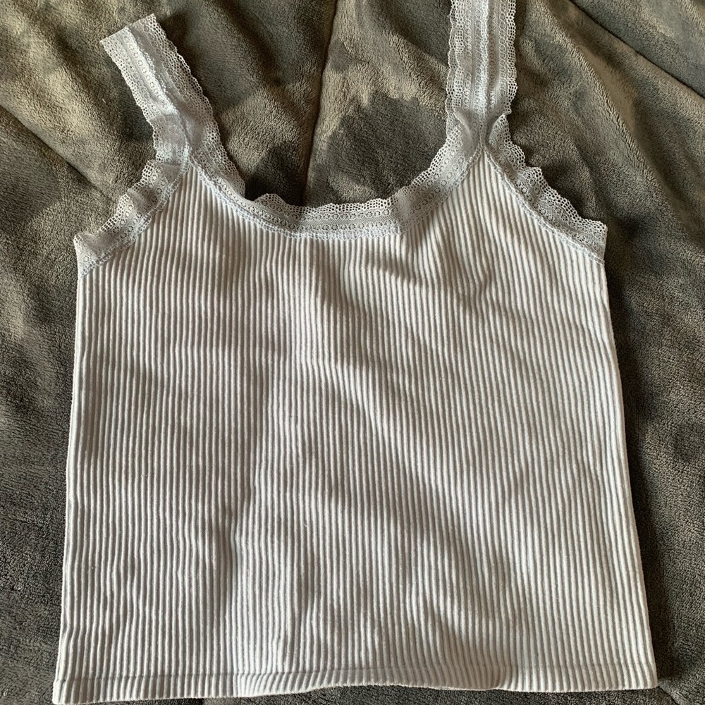 light blue lace trim tank